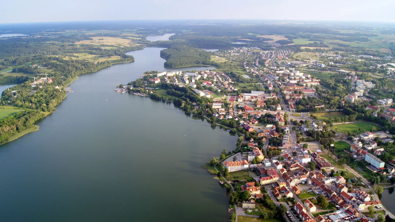 Mrągowo i jezioro Czos z lotu ptaka